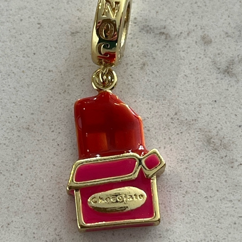 GNOCE Chocolate Box Charm 925 Sterling Silver Gold Plated Enamel - Picture 3 of 5